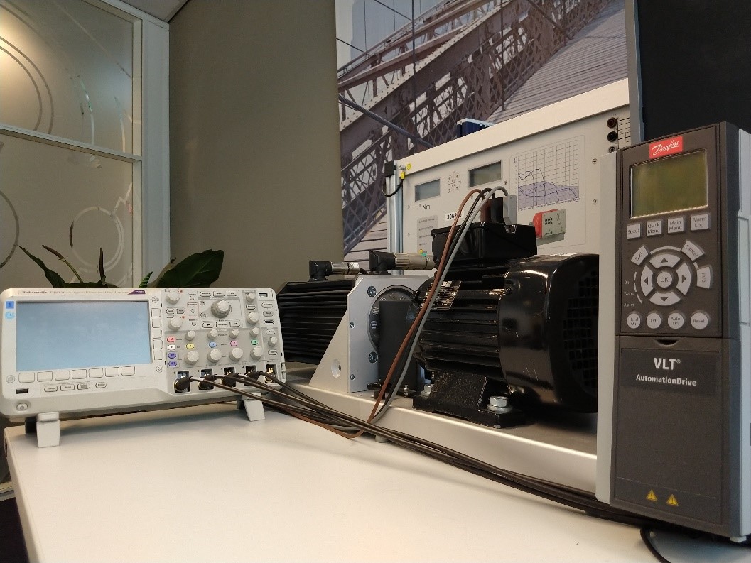 Motor test stand at the S2E Software Systems office